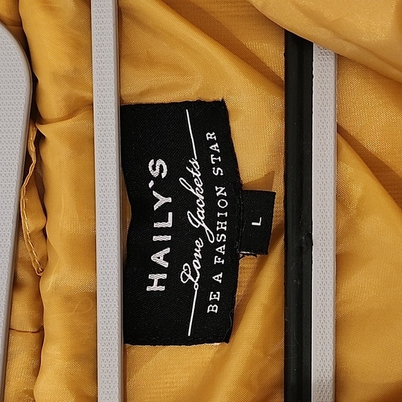 Hailey's Love Jacket, plush, warm, honey colored zip-up, hooded jacket, Sz L - Picture 3 of 3